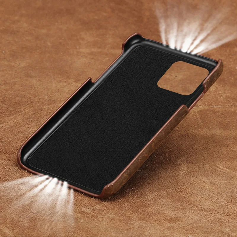 Luxury Genuine PULL-UP Leather Phone Case for iPhone SE 2020 11 Pro Max 6 6s 7 8 Plus X XR XS Max Back Cover