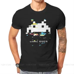 Glitch Men TShirt Space Invaders Arcade Shooter Game Crewneck Tops 100% Cotton T Shirt Humor High Quality Gift Idea