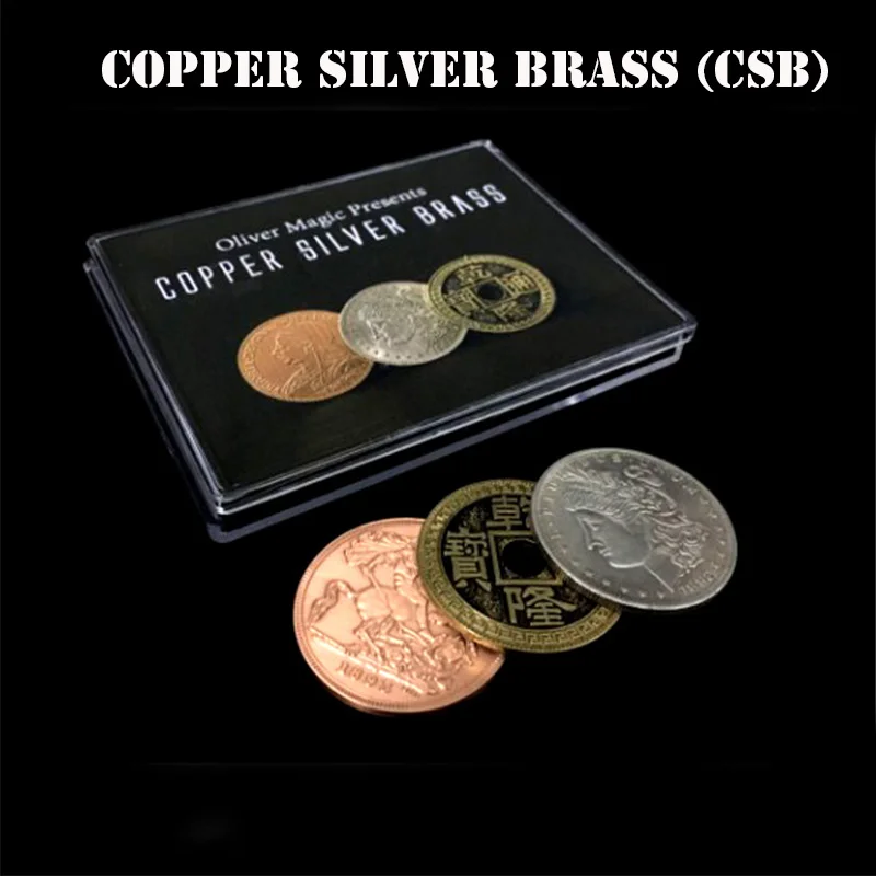 Copper Silver Brass (CSB) Magic Tricks Coin Appear Vanish Magia Magician Close Up Illusions Gimmick Props Mentalism Fun Easy