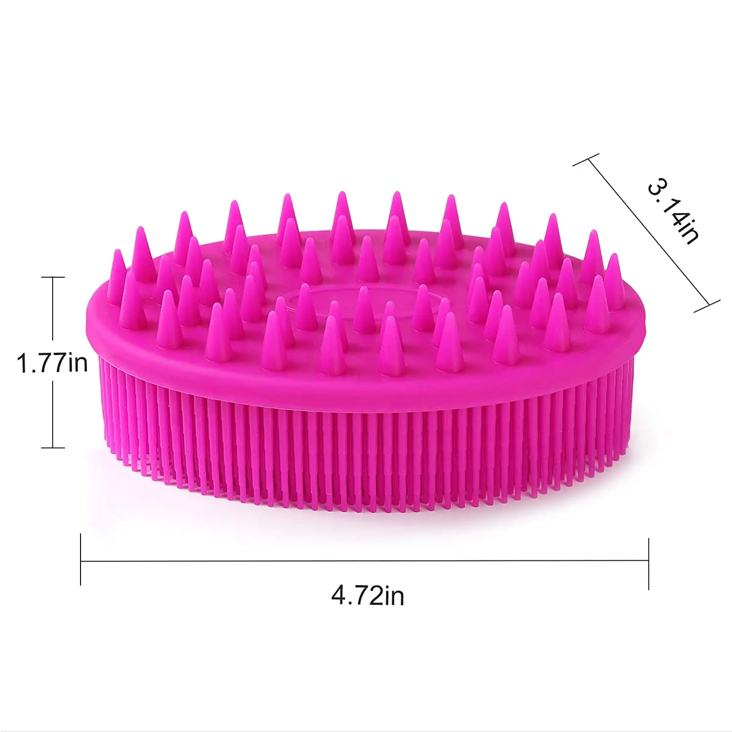 Exfoliating Silicone Body Brush,2 in 1 Bath and Shampoo Brush,Wet and Dry Scalp Massager,Premium Silicone Loofah,Lathers Well