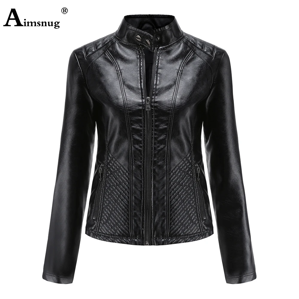 Plus Size 3xl Women Faux Pu Leather Jackets Autumn Long Sleeve Tops Outerwear Fashion Zipper Jacket Sexy Womens Clothing 2021