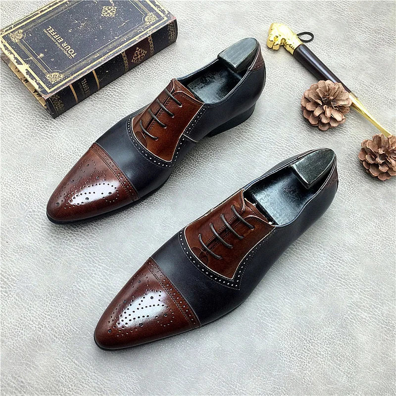 PU Leather Men Shoes Low Heel Loafers Dress Shoes 2021 Autumn Ankle Boots Retro Male Casual Shoe Wedding Shoe Sapato Masculino