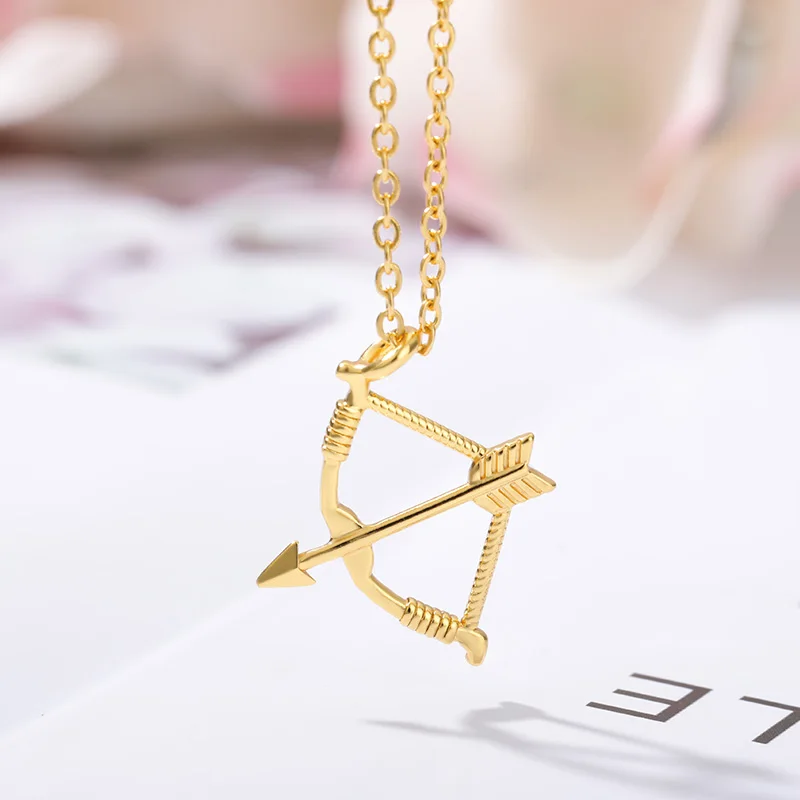 2023 New Fashion Bow and Arrow Necklaces For Women Men Collares Chain Stainless Steel Archery Necklace Christmas Gift Jewelry