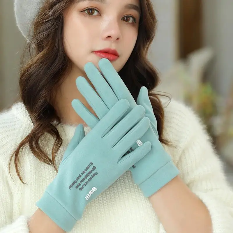 Nữ GlovesFleece Chống Gió Cotton Glovesand Lạnh Chống Màn Hình Cảm Ứng GlovesWinter Găng Tay Nữ Ấm Áp Găng Tay Găng Tay Hở Ngón