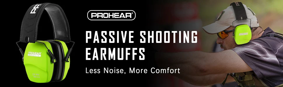 PROHEAR Shooting Ear Protection Safety Earmuffs Noise Reduction Slim Passive Hearing Protector for Huning NRR26dB