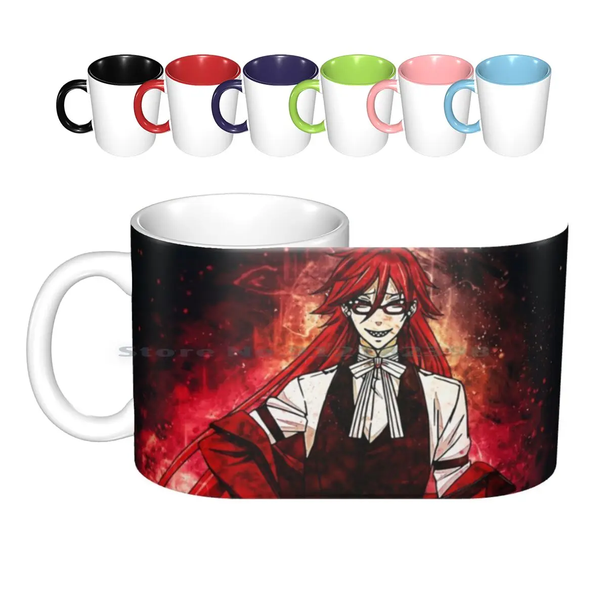 Grell Sutcliff Black Butler Ceramic Mugs Coffee Cups Milk Tea Mug Anime Manga Japan Japanese Black Butler Black Butler Ciel