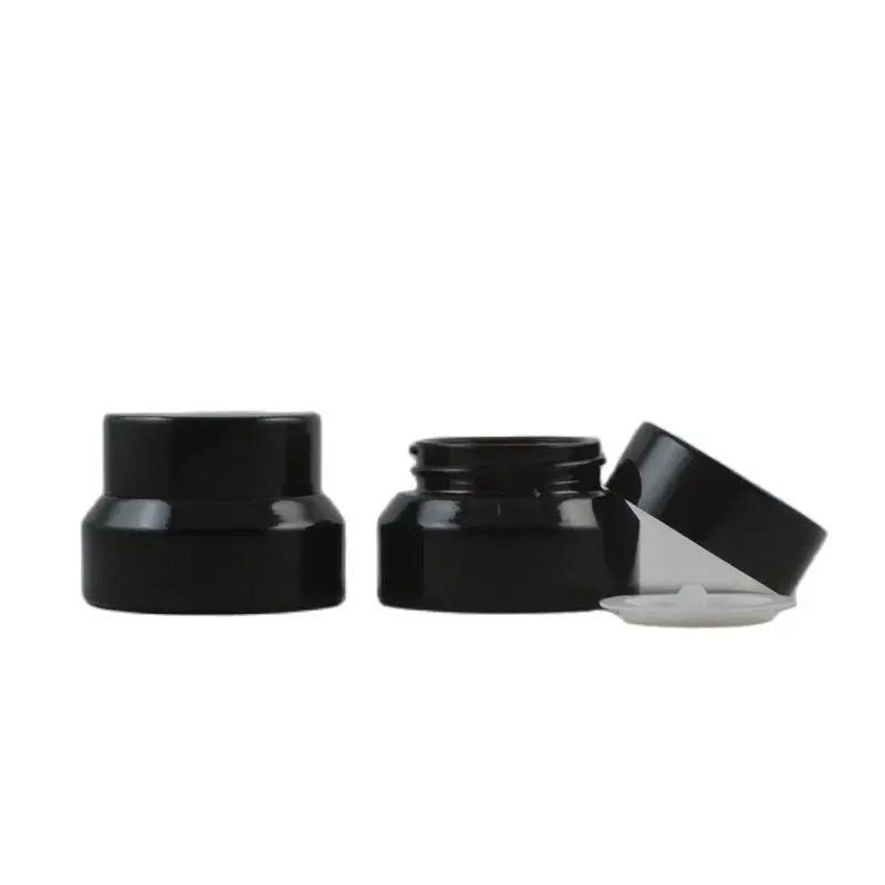 15pcs/lot 15G 30G 50G Empty Black Cream Jar Glass Empty Cosmetic Mask Refillable Container DIY Black Glass Eye Cream Box