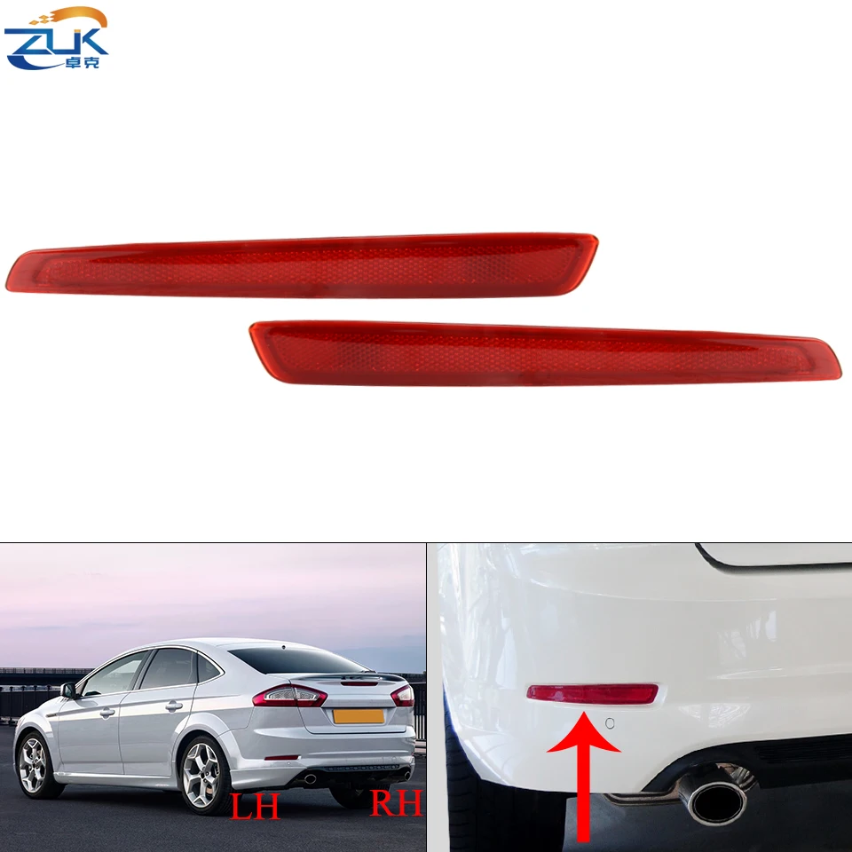 

ZUK Rear Bumper Reflector Fog Light Fog Lamp For Ford Mondeo 2011 2012 2013 MK4 Rear Foglight Foglamp Car Styling Accessories