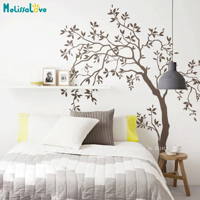 Large Wind blowing Tree Vinyl Wall Decal Home Decoration Create a Quiet Atmosphere Removable Murals Vinyl YT5677