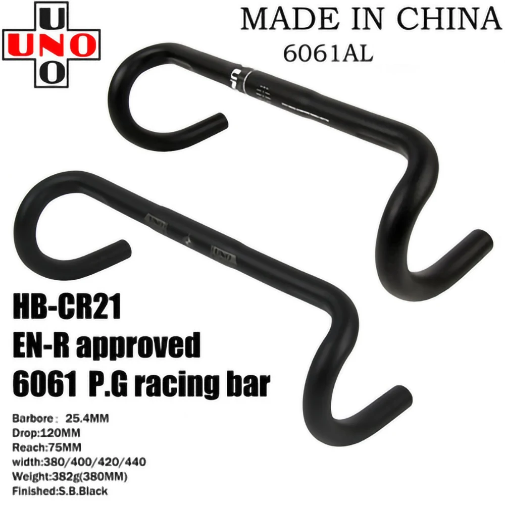 UNO CR21 Road Bike Handlebar Super Lightweight Aluminum Alloy Racing Bent Handlebar 25.4*380/400/420/440mm