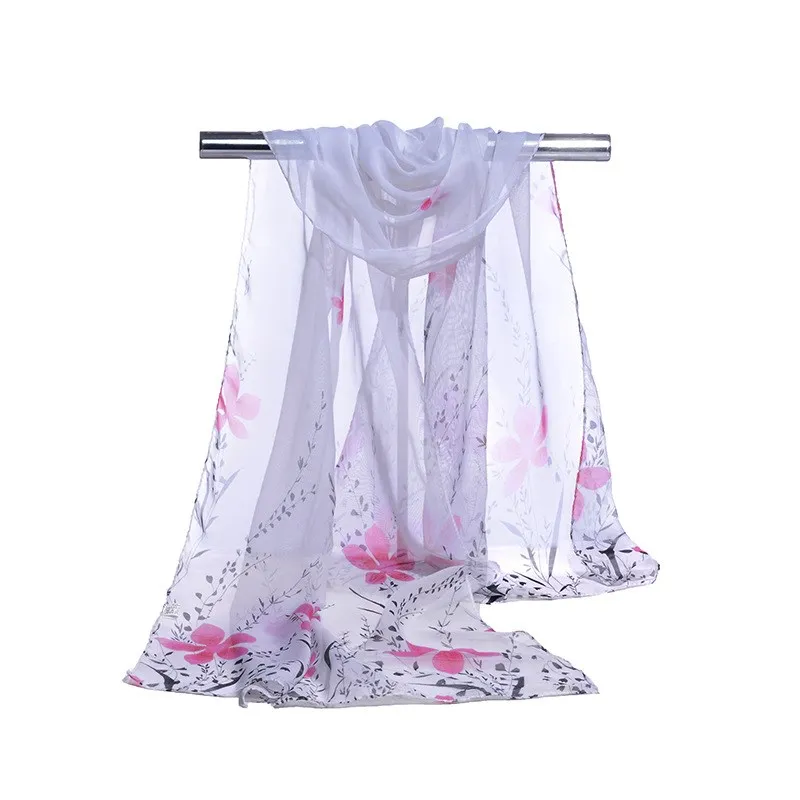 160*50cm New Fresh print chiffon beautiful scarf wild fashion shawl sunscreen Flower floral scarf scarves