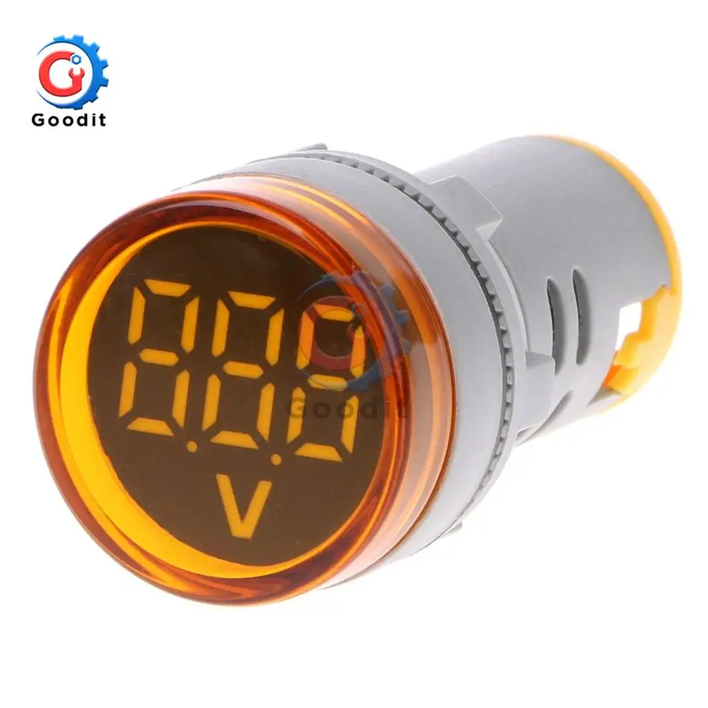 DC Digital Voltmeter Round Voltage Detector Tester 22mm Hole Size 6-100V Mini LED Voltage Indicator Signal Light Monitor