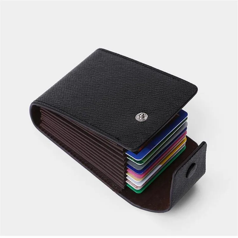 Titular do cartão de crédito Bolsa de couro para homens e mulheres, Case Wallet, ID Bank Card Holder, Cash Wallet