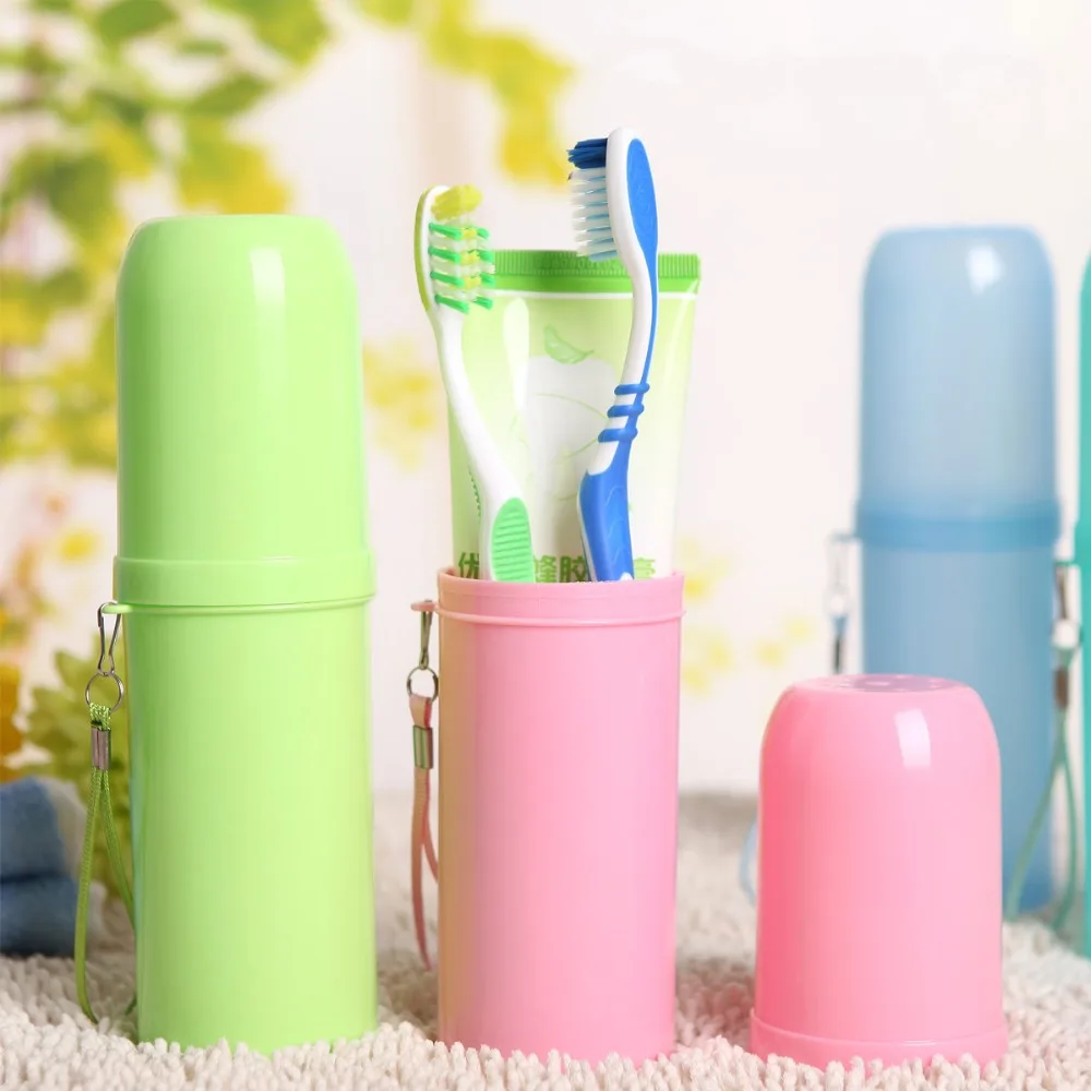 New 2pcs/set Cute Couple Travel Toothbrush Box Toothpaste Holder Protect Case Cup Storage