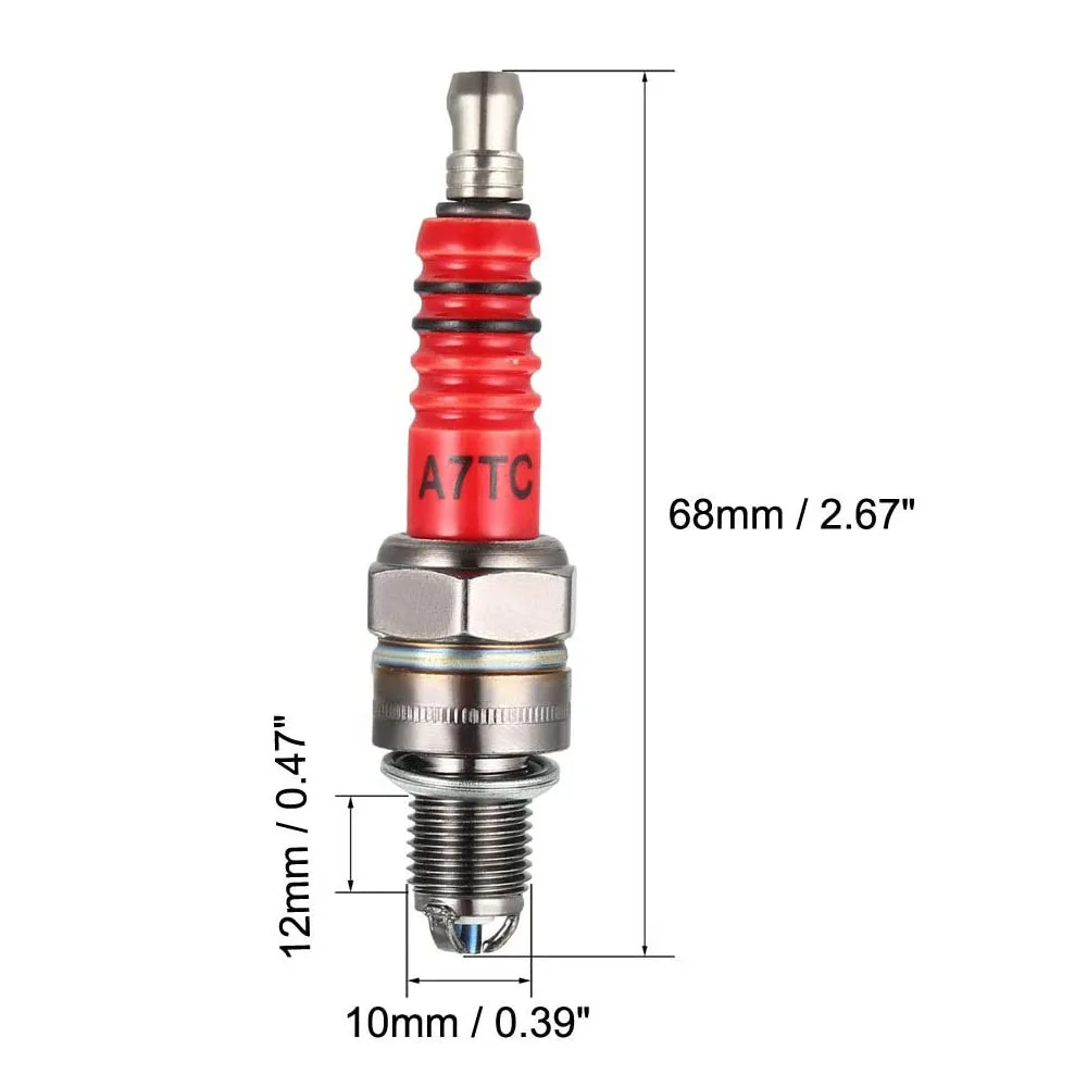 1-2-3pcs A7TC Racing 3 Electrode Spark Plug for 50cc 110cc 125cc 150cc Atv Scooter Dirt Bike Go Kart