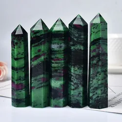 Big Size Natural Crystal Point 110-130mm Epidote Healing Stone Obelisk Tower Quartz Wand Ornament for Home Decor Energy Stone