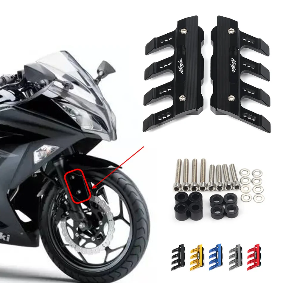 

For KAWASAKI Ninja 300/400 250 250r abs Motorcycle CNC Accessories Mudguard Side Protection Block Front Fender Anti-Fall Slider