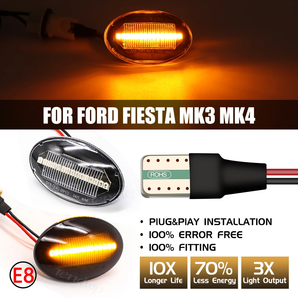 2Pcs Side Marker Lights Turn Signal Lights LED Indicator For Ford Tourneo MK6 MK7 Transit MK6 MK7 2000-2014