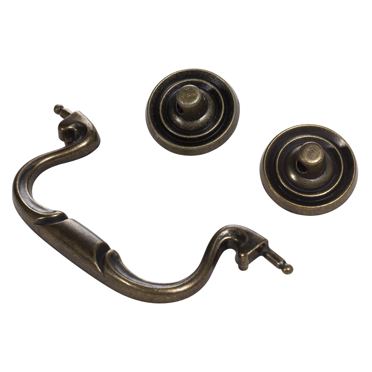 Antique Bronze Bail Style Drawer Pull Handle for Vintage Cupboard, Old Desk, Dresser, Vanity etc Furniture, CC 96mm