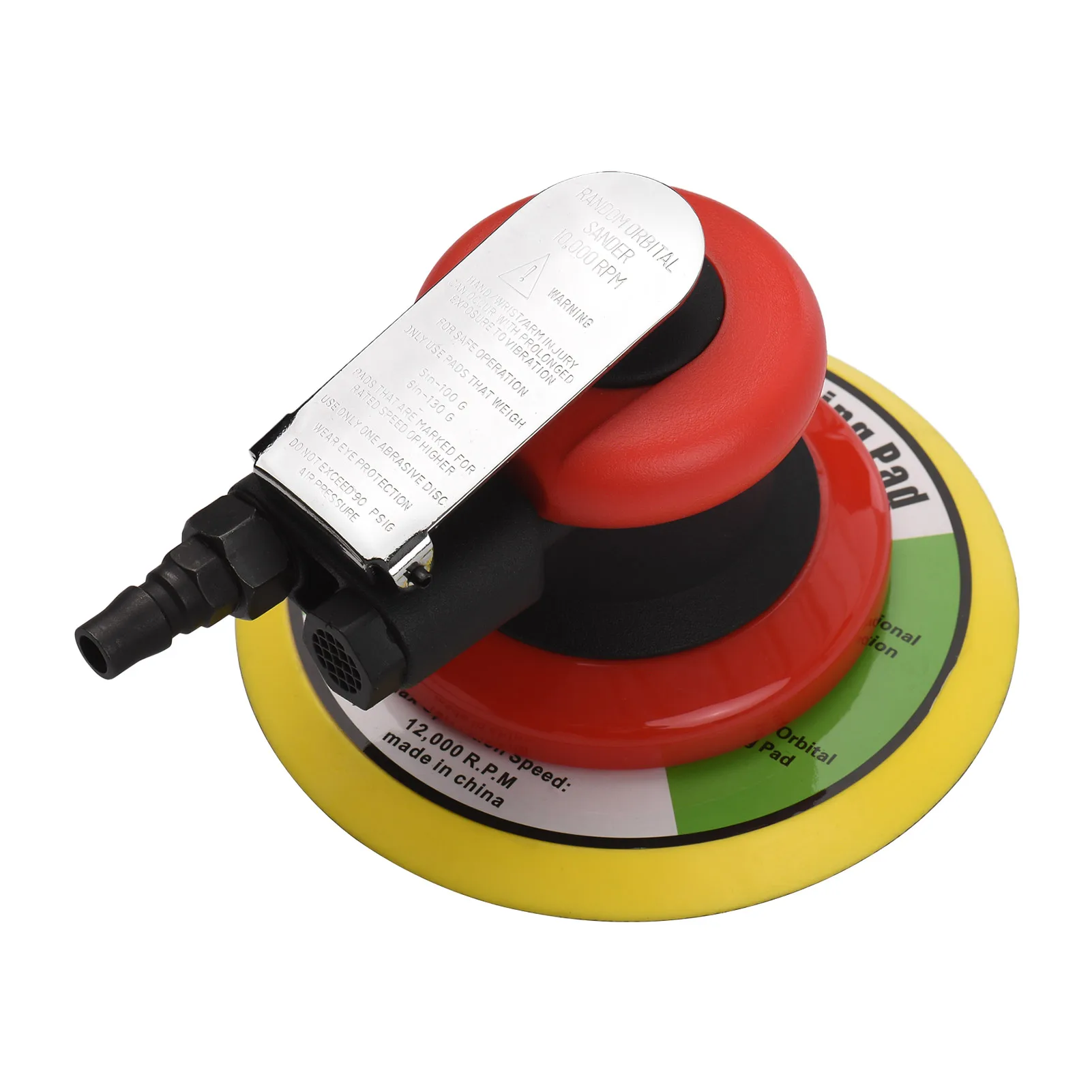 

Pneumatic Sander 6 Inch Polishing Sanding Waxing for Car Wall Wood Metal 13500RPM Red