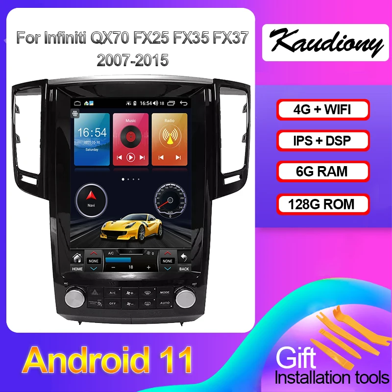 

Kaudiony 12.1" Tesla Style Android 11 For Infiniti QX70 FX35 FX37 FX25 Car DVD Player Auto Radio GPS Navigation 4G DSP 2007-2015