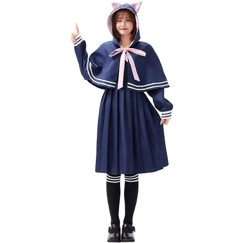 Blue Cute Woman Kitty Animal Cosplay For Female Halloween Cat Costumes Carnival Purim Parade Nightclub Bar Role Play Party Dress