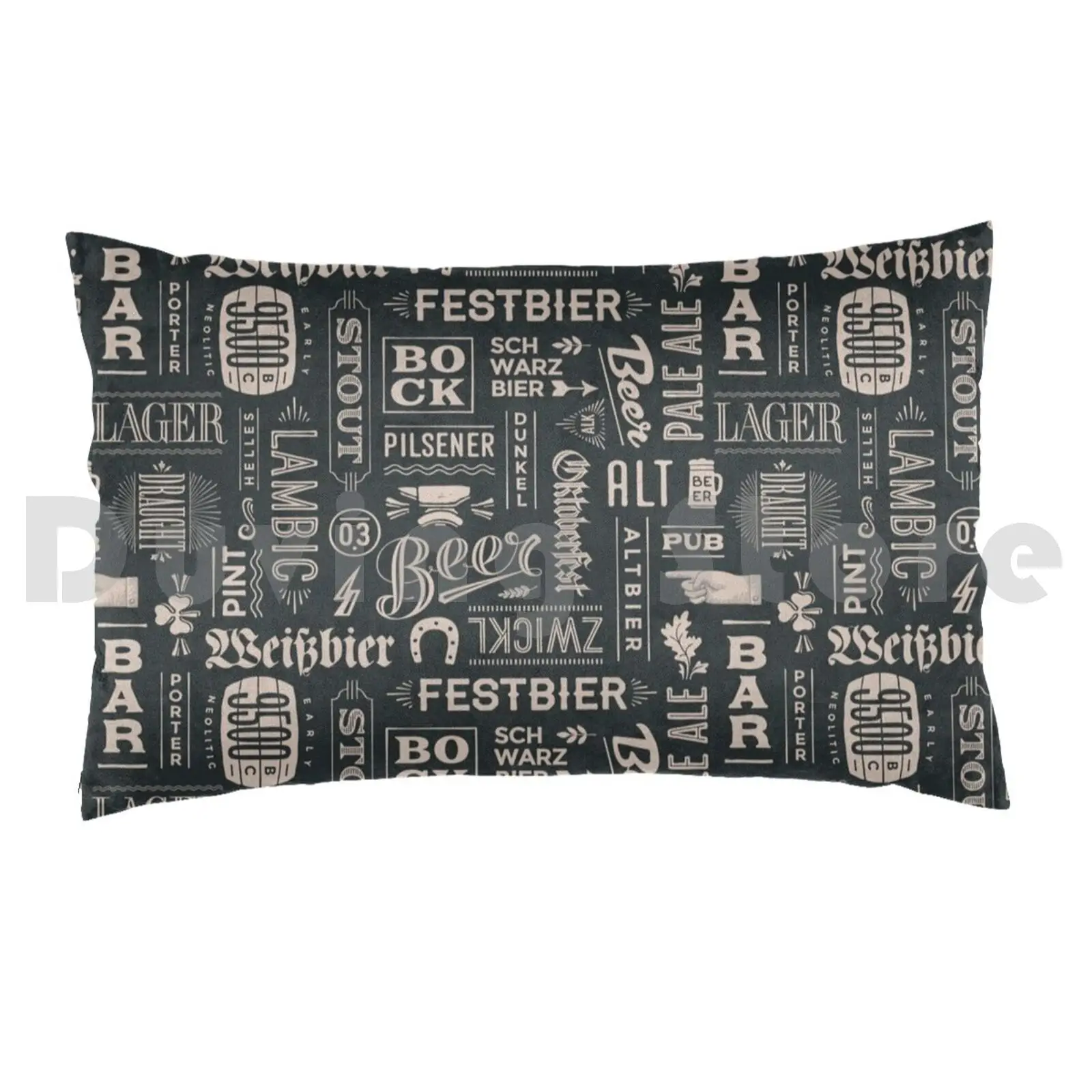 Beer Pattern | Oktoberfest Hops Malt Brewery Pillow Case Printed 50x75 Beer Beer Hops Malt Beer Tent Brewery