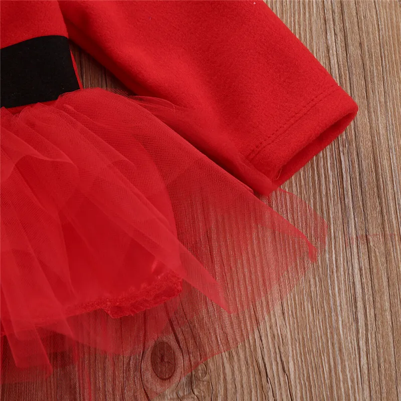 Christmas Costumes Baby Girls Dress XMAS Santa Claus Dresses Party Tulle Tutu Dress Christmas Dress Girls Clothes