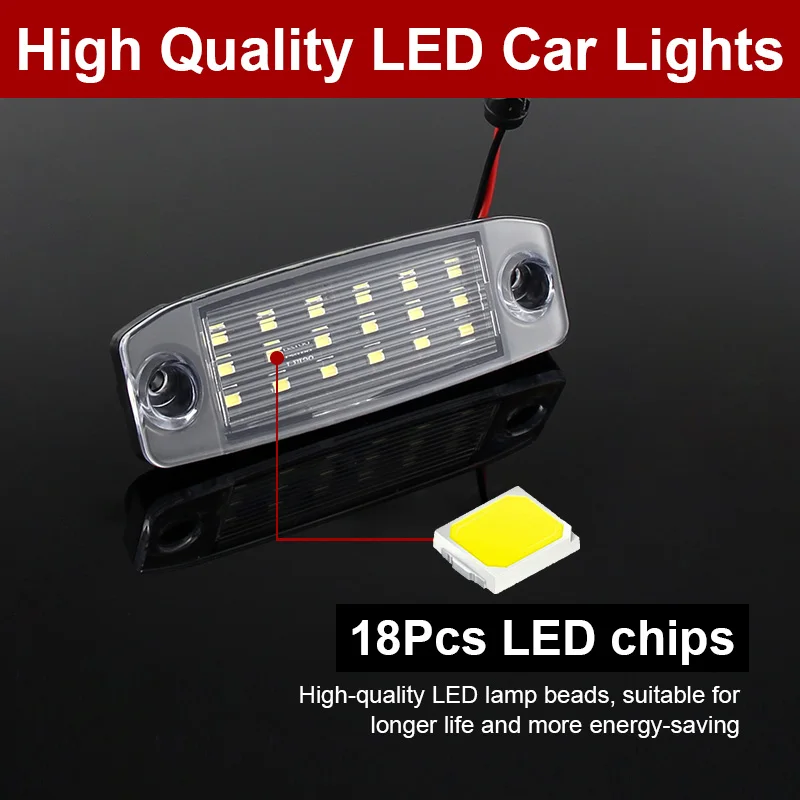 2pcs 12v White 18LEDs For Kia Sportage 2010-up For Hyundai Kona 2017- For i40 CW 2011- High Quality SMD Car License Plate Lights - view 2