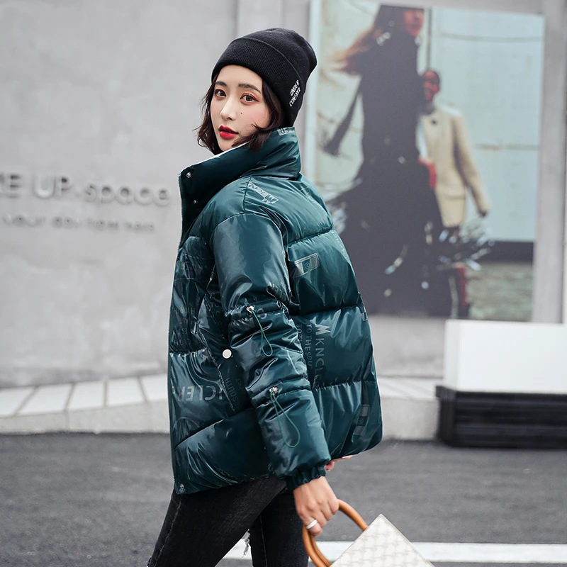 Down Cotton Jacket Coat Women Winter 2025New Shiny Thick Warm Short Parkas Down Padded Cotton Jackets Female Fashion Casual Coat