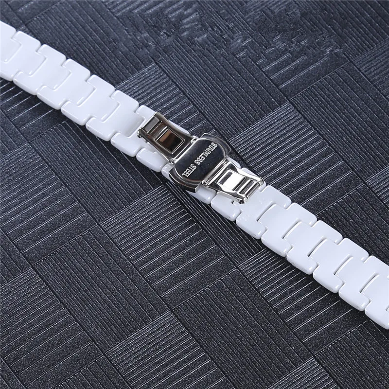 14mm Straight Port 7mm Notch Port watch bracelet white black strap wristwatches band water resistant 100% Ceramic