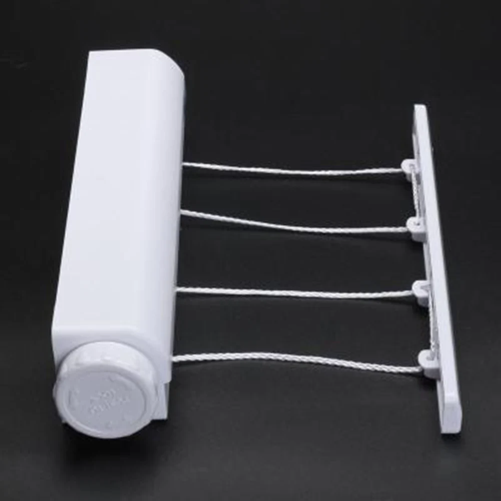 Retractable Clothesline Wall Mounted Clothes Drying Hanger Rack 4/5 Ropes Clothes Line For Outdoor Indoor Travel Laundry Rope