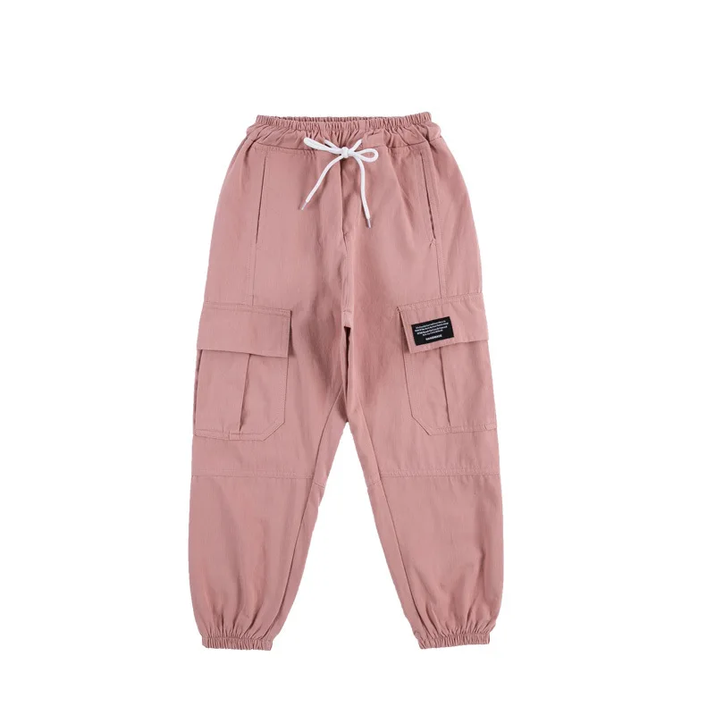 Trend Clothing Girls Pants Cotton Cargo Pants Multi-pocket Girls Sweatpants Elastic Waist Harem pants Kids Children Hip-hop Pant image 6