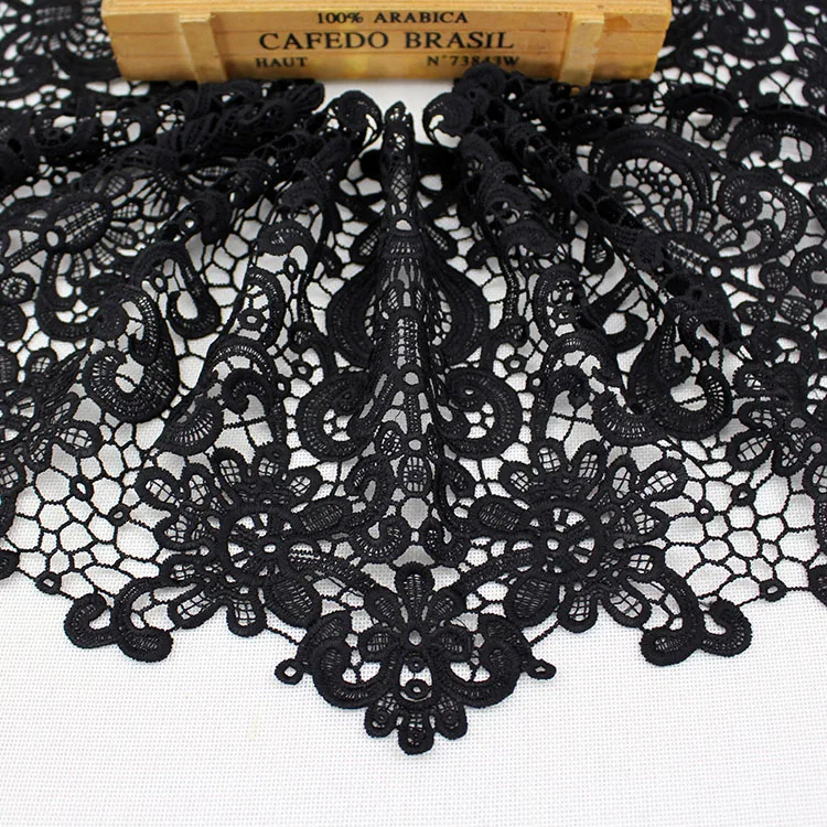 2 yards - 3 yards / lot Free shipping 25cm wide black white water soluble lace garment accessories diy manual lace CA78