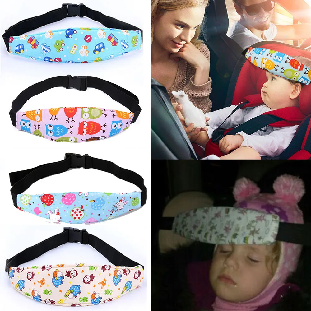 Infant Baby Car Safety Seat Sleep Positioner Head Support Pillow Cotton Adjustable Fastening Pram Belt Car Stroller Accessories