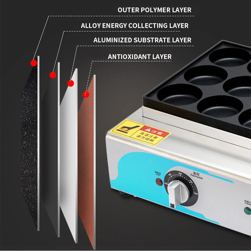 RJ-18KE Egg Burger Machine Oven Commercial Electric Heating Chinese Burger Machine Red Bean Cake Machine Egg Butter Burger