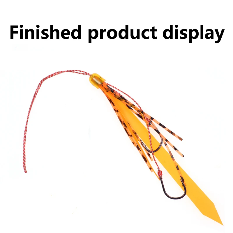 Bimo 50PCS Orange Saltwater Fishing Cylindrical Slide Parts Snapper Silicone Skirts Rubber Tie Fixed Cover Lure Accessories