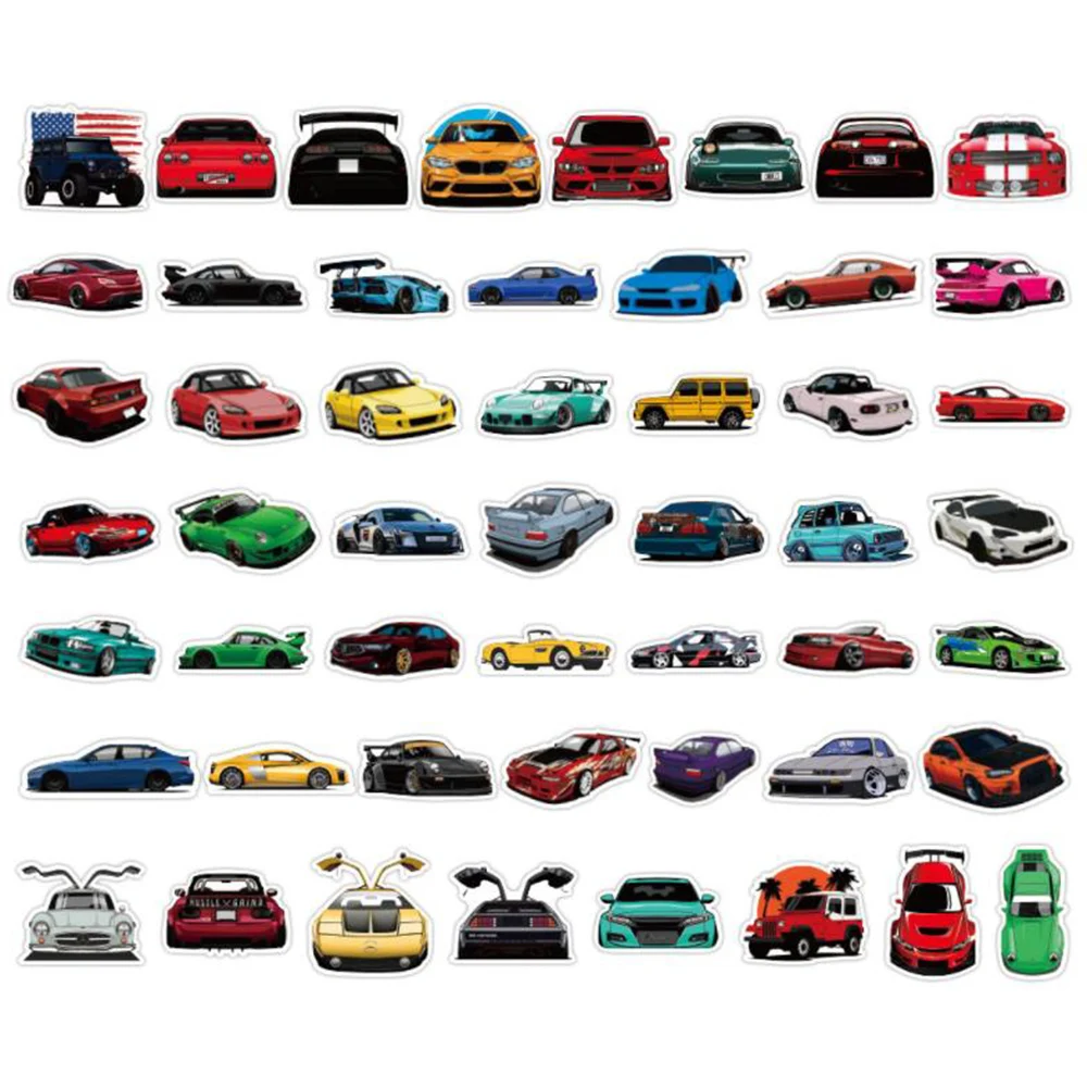 10/30/50PCS Hellaflush Modified Cars Stickers DIY Travel Skateboard Suitcase Guitar Luggagetop Sticker for Kids Toys