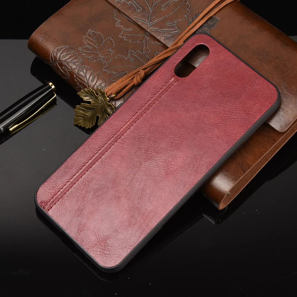 For Xiaomi Redmi 9A Case Redmi9A Suture Calfskin Soft Edge PU Leather Hard Back Phone Cover For Xiaomi Redmi 9A 9 A Bag Case