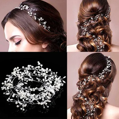 

New Bridal Wedding Hair Accessories Crystal Pearl Hair Accessories Fashion Handmade Headdress Women Decoration Hairpin Jewelry