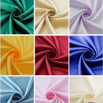 3/5/10m Silky Satin Fabric By Meter High Density Green Fabric for Sewing Dress Shirts Wedding Lining Cloth,Black Blue Red White