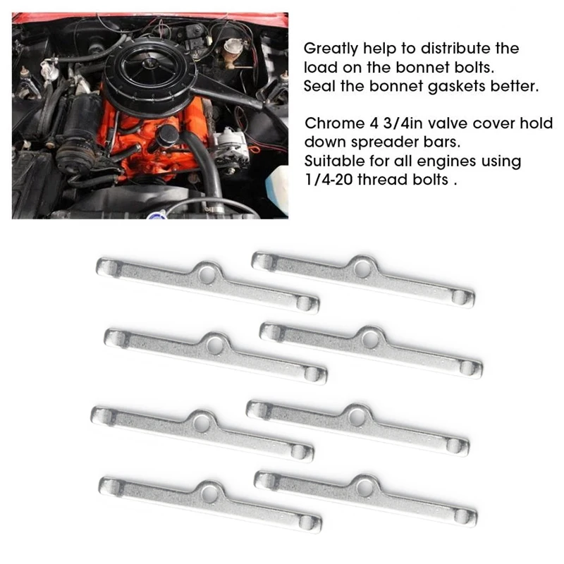 4 3/4in Valve Cover Spreader Bars Fit for Chevy 283 305 327 350 Cylinder Head Valve Cover Car Styling Engine Covers