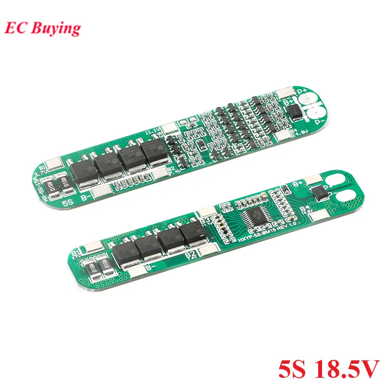 5S 18.5V 21V 18650 ion Lithium Battery Protection Board Anti Overcharge Over Discharge 15A Current 25A 5 Cell Li-ion BMS