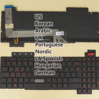 US Korean Arabic UK Portuguese Scandinavian LA Spanish Hungarian German Keyboard For ASUS FX503 FX503VD FX503VM V170746DK1 with Red Backlight