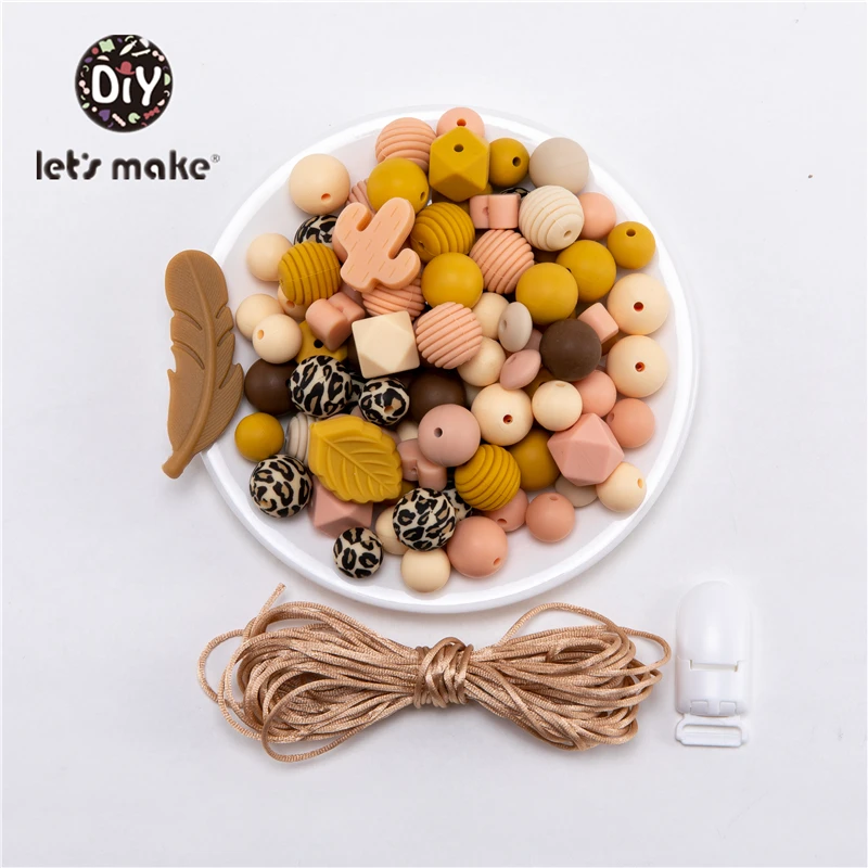 

Baby Pacifier Cilp Cotton Bow Pacifier Clips Wood Nipple Holder Personalized Alphabet Leopard Beads Baby Teething Chain DIY Set