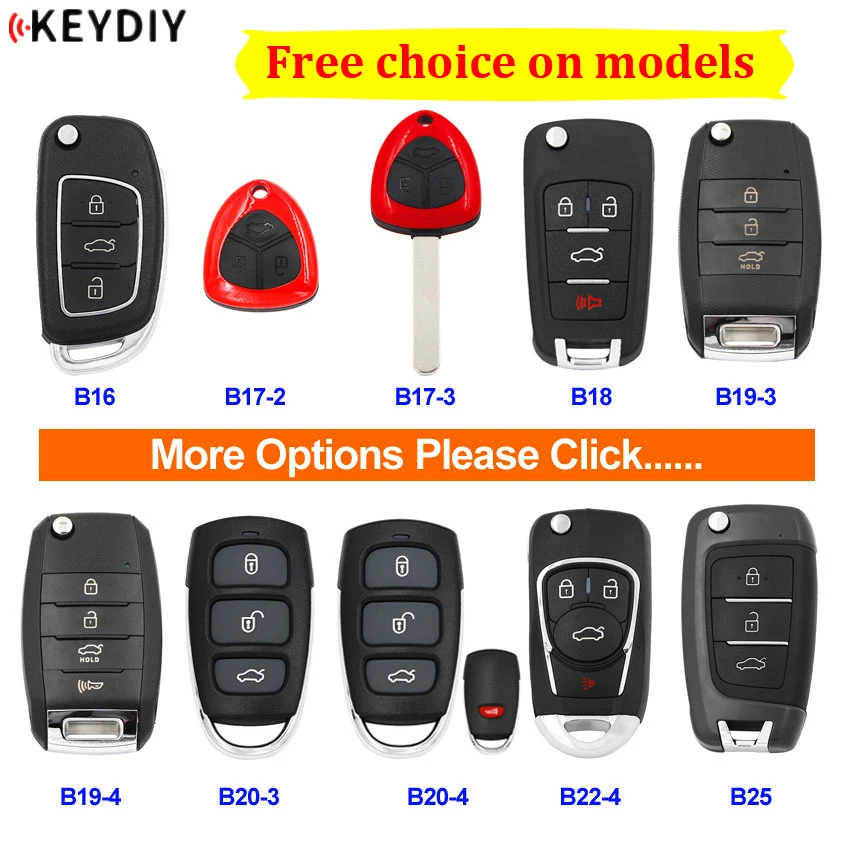 

KEYDIY KD Remote Control Car Key B16 B17-2 B17-3 B18 B19-3 B19-4 B20-3 B20-4 B22-4 B25 for KD900 URG200 KD900+ KD-X2 Mini KD