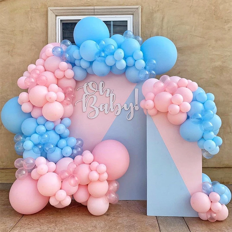 196pcs Blue Pink Balloon Garland Gender Reveal Ballons Arch Kit Boy Girl Baby Shower Decoration Globos Babyshower Party Supplies