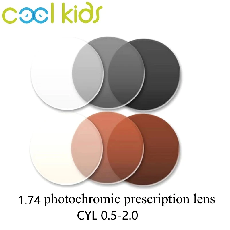 COOL KIDS 1.74 Index CYL0.5-2.0 Photochromic Lenses  Lenses For Myopia/Reading Woman Man Glasses Lens Kids Glasses Lenses 1 pair