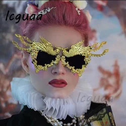 Fashion Luxury Phoenix Sunglasses women New Unique Colorful Gold Punk Sun Glasses Female Eyeglasses