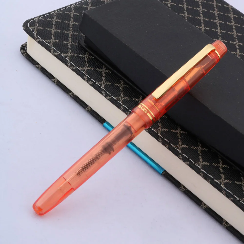 1Pc Fashion Popular Classic Rotation Twist Student Office Writing Golden Clip Plastic EF Nib Fountain Pen